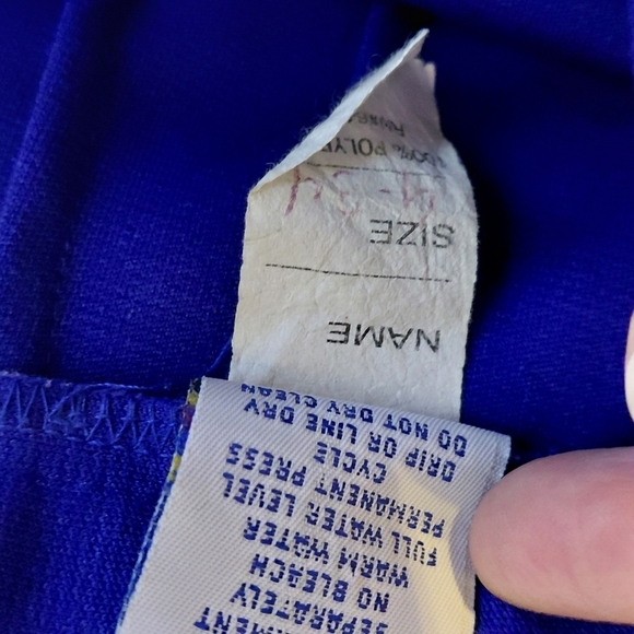 Vintage Blue Uniform with Striped Sleeves - Picture 4 of 10